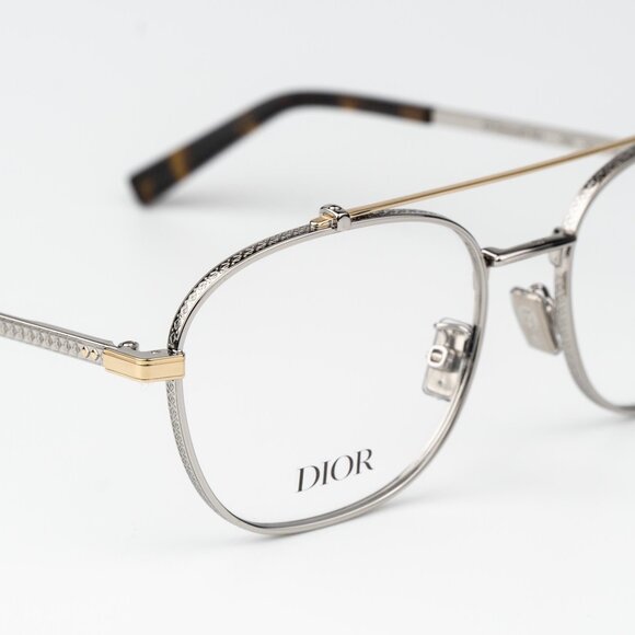 Dior Women Eyeglasses Matte Silver Gold Round CD DIAMONDO R2U F200 BRAND NEW - Picture 5 of 10